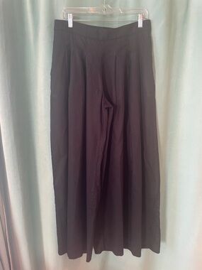 Banana Republic Black Linen-Blend Palazzo Trousers